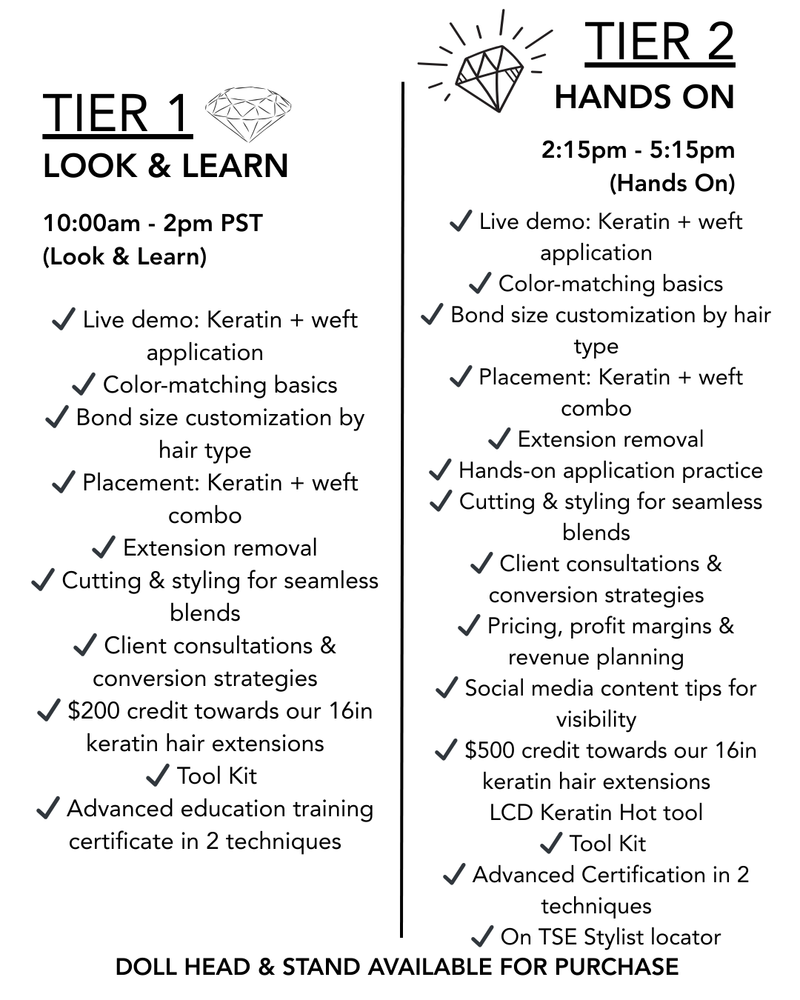 Hybrid Masterclass: Seamless Weft & Keratin • September 7, 2025 Costa Mesa, CA